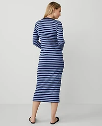 Ann Taylor Petite Weekend Collection Stripe Column Midi Dress Whimsical Peri Women's