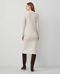 Ann Taylor Cashmere Ribbed Cardigan Dress Cream Speckle Women's