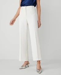 Ann Taylor The Petite Straight Ankle Pant in Crepe Size 4 Winter White Women's