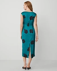 Ann Taylor Floral Square Neck Column Maxi Dress Size 6 Green Marais Women's