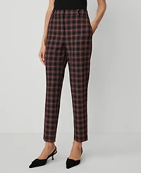 Ann Taylor The Petite Eva Ankle Pant Plaid Black Women's