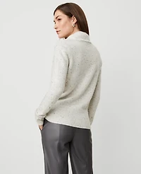Ann Taylor Cashmere Donegal Shawl Collar Sweater Size XS Cream Speckle Women's