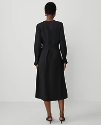 Ann Taylor Petite Split Neck Column Dress Size 2XS Black Women's