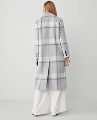 Ann Taylor Plaid Peacoat Size Small Magnesium Women's