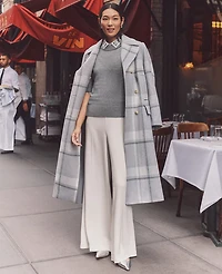 Ann Taylor Plaid Peacoat Size Small Magnesium Women's