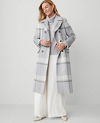 Ann Taylor Plaid Peacoat Size Small Magnesium Women's