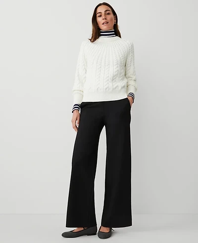 Ann Taylor Petite Weekend Collection Ponte Straight Leg Pant XS Women's