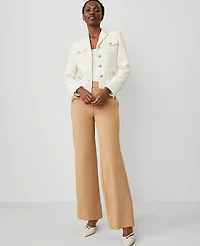 Ann Taylor Petite Weekend Collection Ponte Straight Leg Pant Size 2XS Perfect Camel Women's
