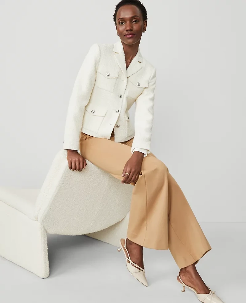 Ann Taylor Petite Weekend Collection Ponte Straight Leg Pant Size 2XS Perfect Camel Women's