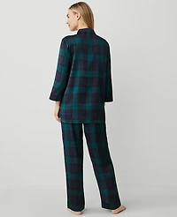 Ann Taylor Tartan Pajama Set Size Medium Rainforest Women's