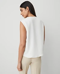 Ann Taylor Wrap Popover Top Size XS Winter White Women's