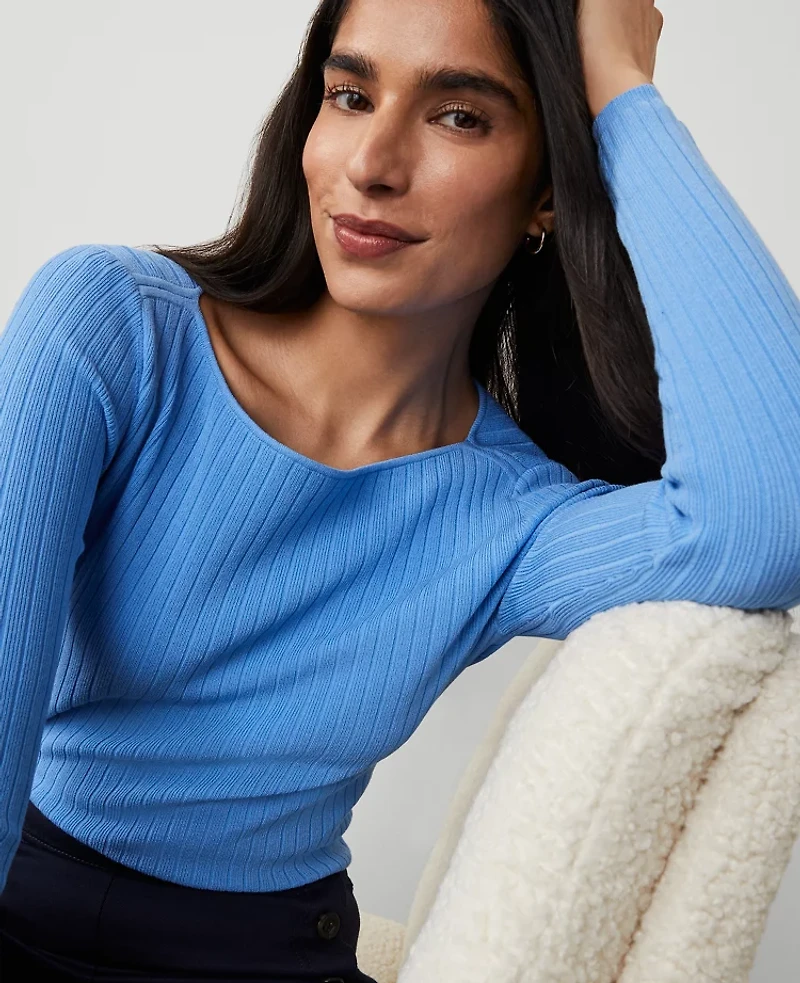 Ann Taylor Ribbed Boatneck Sweater XL Women's