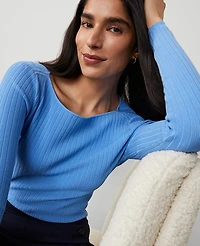Ann Taylor Ribbed Boatneck Sweater XL Women's