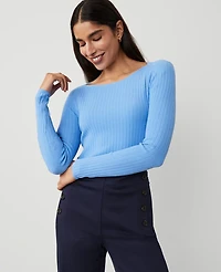 Ann Taylor Ribbed Boatneck Sweater XL Women's