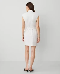 Ann Taylor Striped Lapel Sheath Dress Dusty Ivory Melange Women's