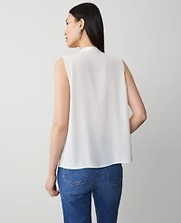 Ann Taylor Pintucked Button Shell Top Size Large Winter White Women's