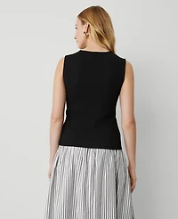 Ann Taylor Smocked Shell Top Size XL Black Women's