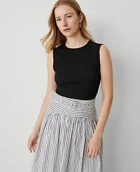 Ann Taylor Smocked Shell Top Size XL Black Women's