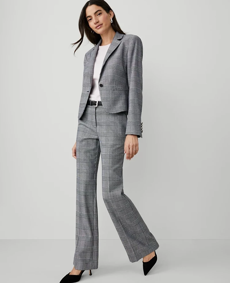 Ann Taylor The Jayne Trouser Pant in Houndstooth Size 14 Night Sky Women's