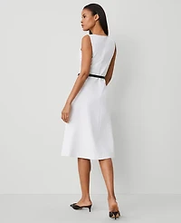 Ann Taylor Ponte Sleeveless Midi Dress White Women's
