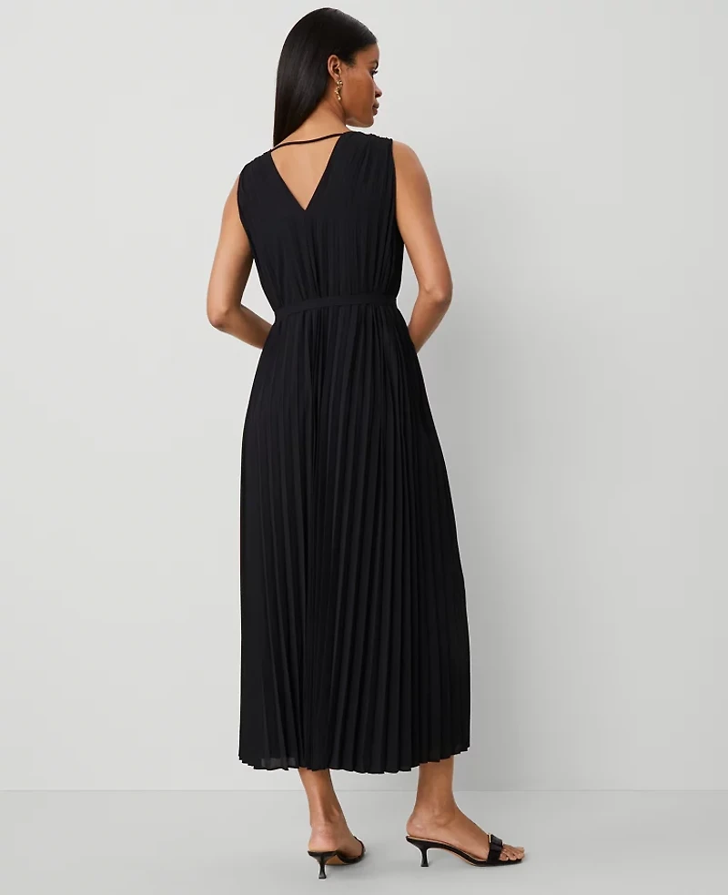 Ann Taylor Pleated Maxi Swing Dress Women's