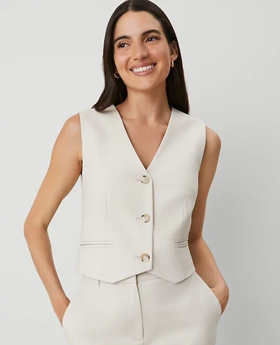 Ann Taylor The Tailored Vest Stretch Cotton Women's