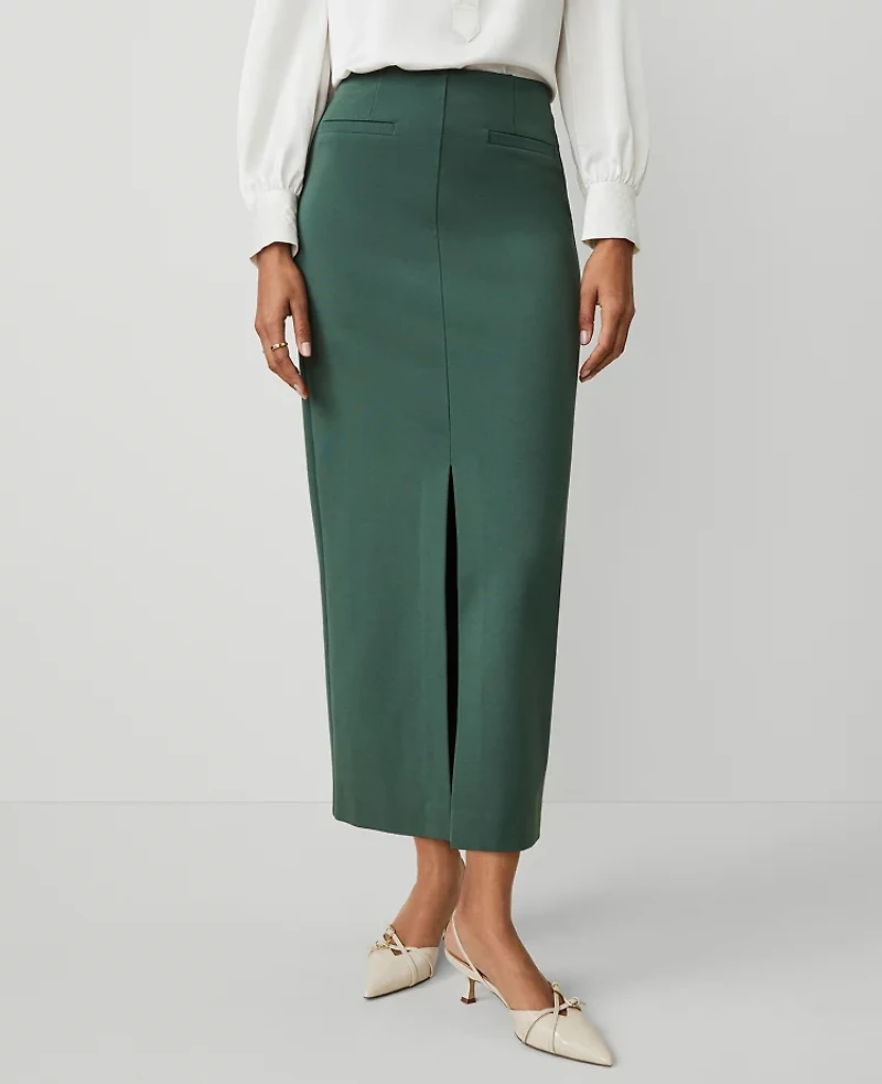 Ann Taylor Ponte Pocket Maxi Skirt Dried Cilantro Women's