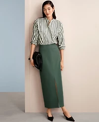 Ann Taylor Ponte Pocket Maxi Skirt Dried Cilantro Women's