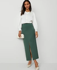 Ann Taylor Ponte Pocket Maxi Skirt Dried Cilantro Women's