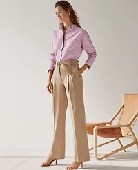 Ann Taylor The Tall Belted Straight-Leg Pant Cafe Au Lait Women's