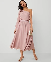 Ann Taylor Studio Collection Silk Ballerina Skirt Size 10 Natural Rose Women's