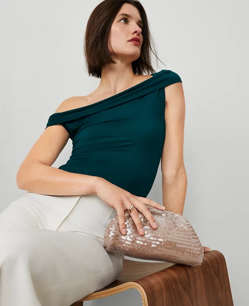 Ann Taylor Asymmetric One-Shoulder Top Women's