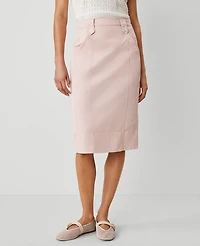 Ann Taylor Weekend Collection Cargo Pencil Skirt Berry Mousse Women's