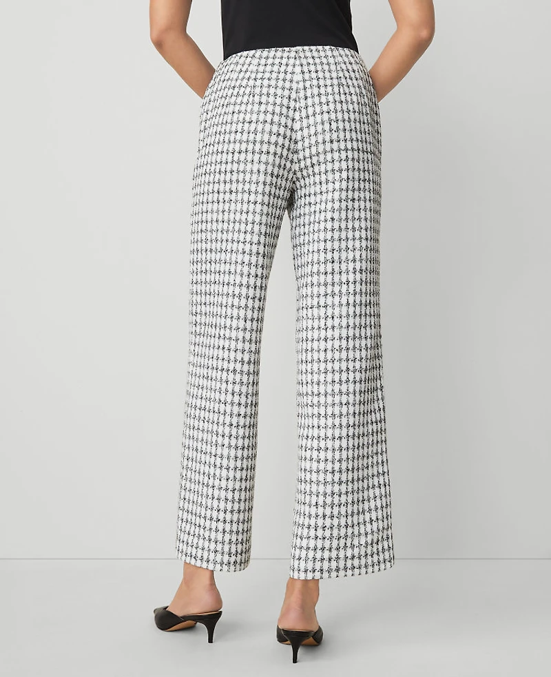 Ann Taylor The Wide-Leg Ankle Pant in Tweed Size 8 White/Black Multi Women's