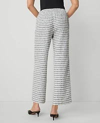 Ann Taylor The Wide-Leg Ankle Pant in Tweed Size 8 White/Black Multi Women's