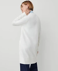 Ann Taylor Petite Weekend Collection Brushed Long Cardigan Size Small Winter White Women's