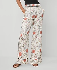 Ann Taylor The Trouser Pant in Floral Size 6 Winter White Women's