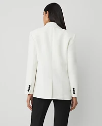 Ann Taylor Petite Tuxedo Double-Breasted Blazer Size 0 Winter White Women's
