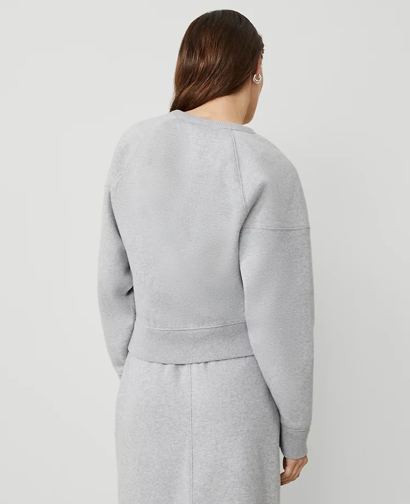 Ann Taylor Weekend Collection Raglan Sweatshirt Size Medium Grey Cloud Heather Women's