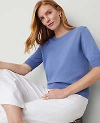 Ann Taylor Wedge Sweater T-Shirt Size XS Colony Blue Women's