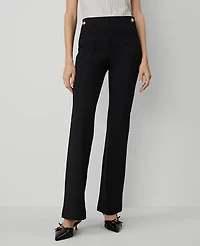 Ann Taylor The Skinny Flare Trouser Pant Ponte Black Women's