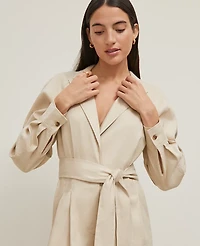 Ann Taylor Linen Blend Wide-Leg Jumpsuit Toasted Oat Women's