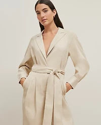 Ann Taylor Linen Blend Wide-Leg Jumpsuit Toasted Oat Women's