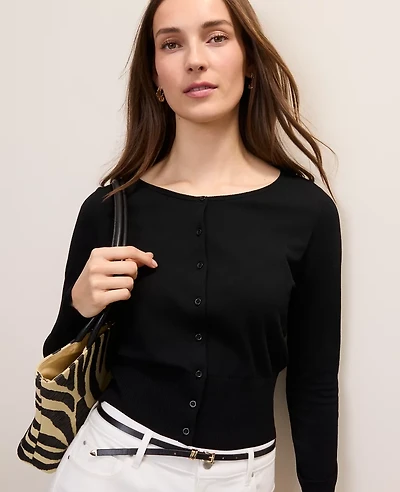 Ann Taylor Crew Neck Cardigan Women's