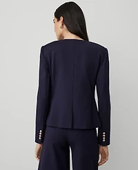 Ann Taylor Petite Ponte Crew Neck Jacket Women's
