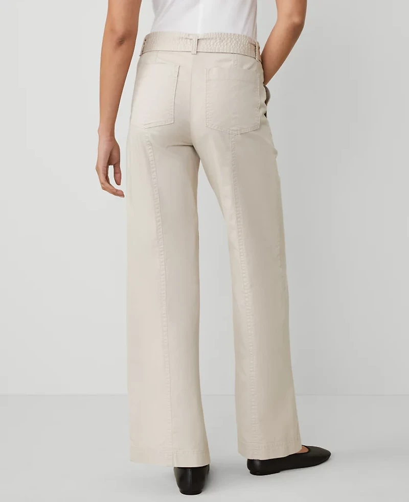 Ann Taylor Weekend Collection Belted Utility Pant Tahini Women's