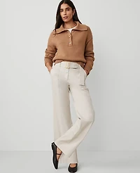 Ann Taylor Weekend Collection Belted Utility Pant Tahini Women's