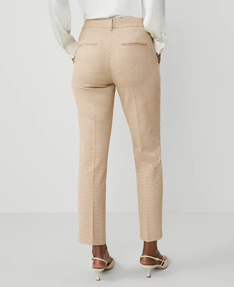Ann Taylor The Petite Eva Ankle Pant in Houndstooth Size 12 Neutral Combo Women's