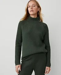 Ann Taylor Petite Weekend Collection Waffle Zip Sweater Women's