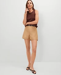 Ann Taylor Side Zip Shorts Metallic Tweed Karat Gold Women's
